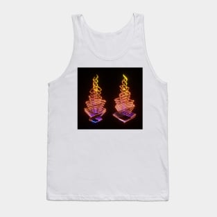 Two Bright Colorful Stylized Torches Design Tank Top